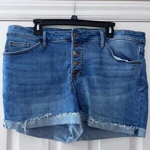 Button fly Denim shorts